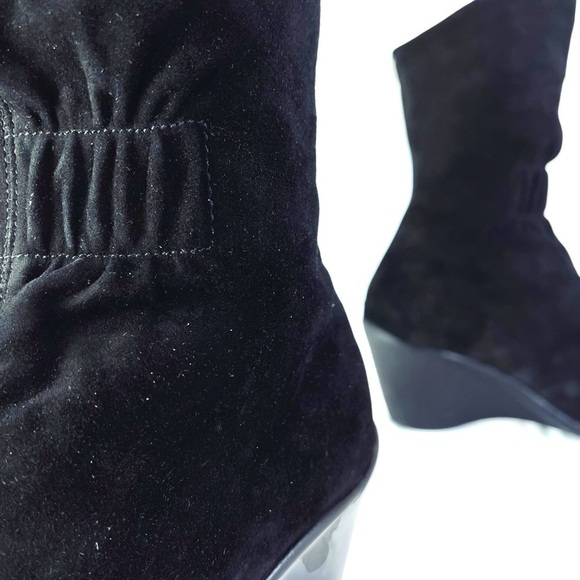 AQUATALIA BLACK LEATHER BOOTS ANKLE WINTER BOOTS PLATFORM MADE IN  ITALY 7.5 - Picture 9 of 13